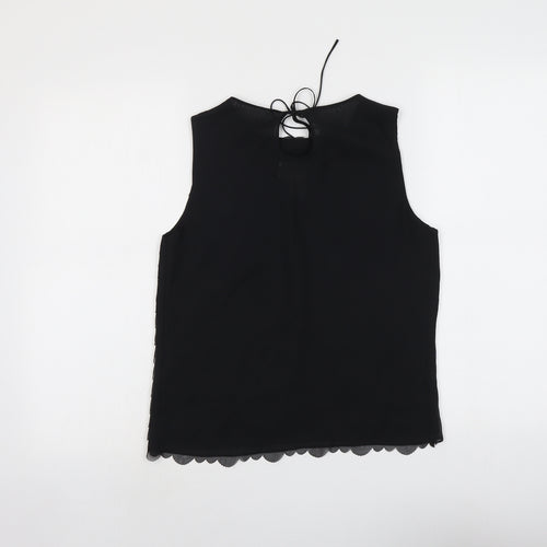 Max Studio Womens Black Polyester Basic Tank Size S Round Neck