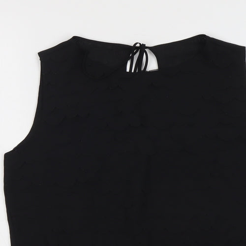 Max Studio Womens Black Polyester Basic Tank Size S Round Neck