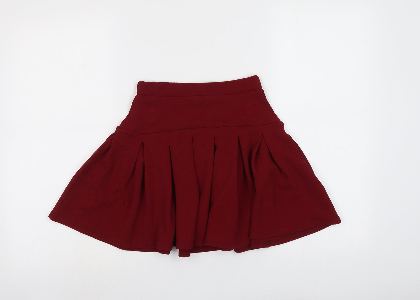 Boohoo Womens Red Polyester Skater Skirt Size 6