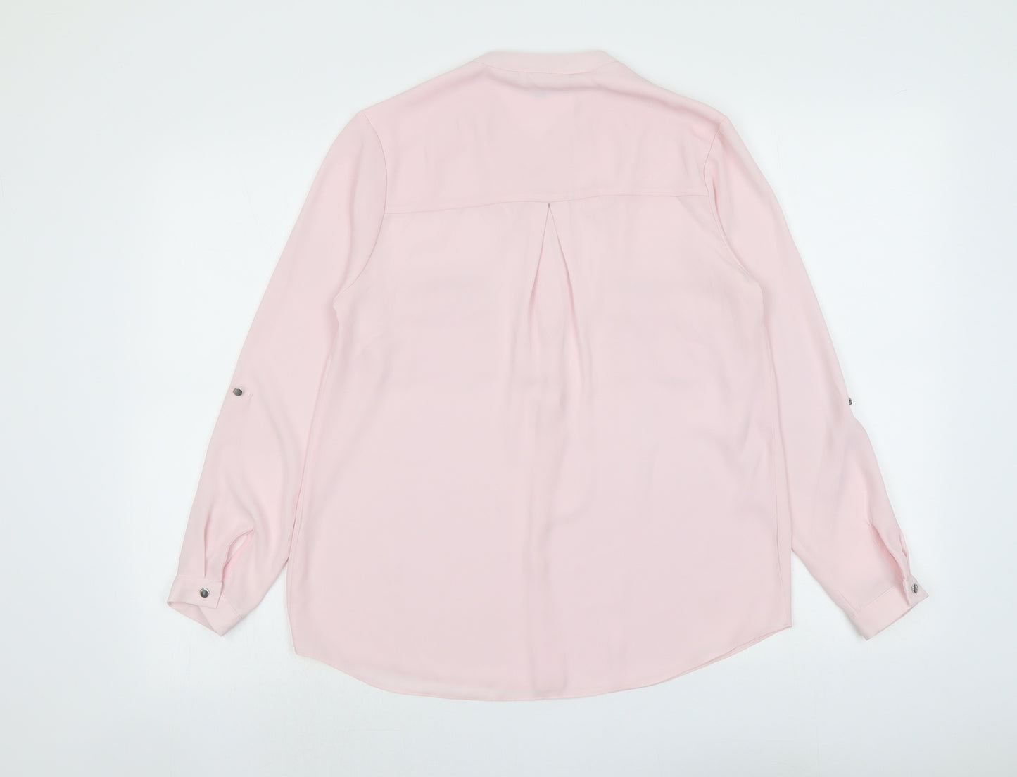 Principles Womens Pink Polyester Basic Blouse Size 8 V-Neck