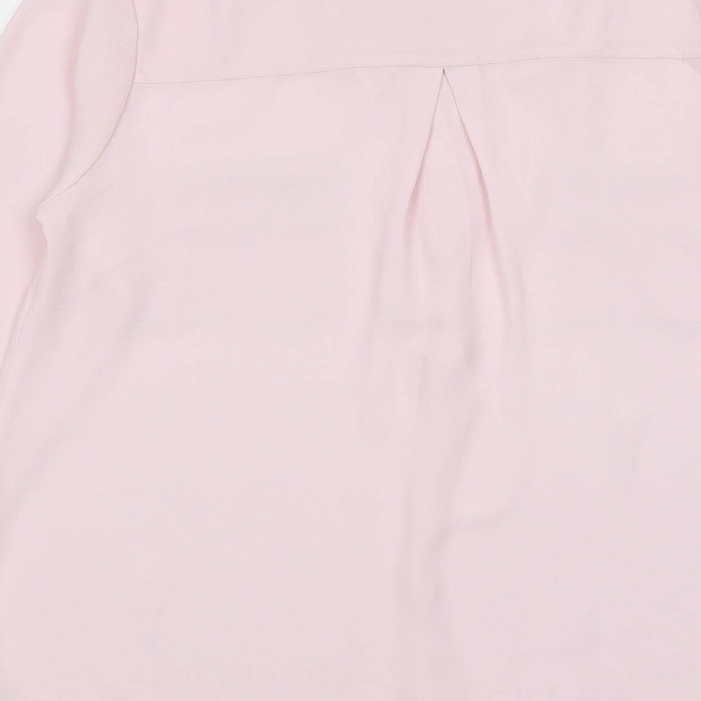Principles Womens Pink Polyester Basic Blouse Size 8 V-Neck
