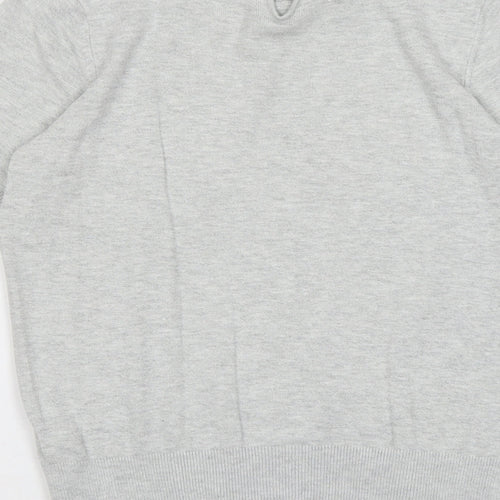 Dorothy Perkins Womens Grey Collared Viscose Pullover Jumper Size 8