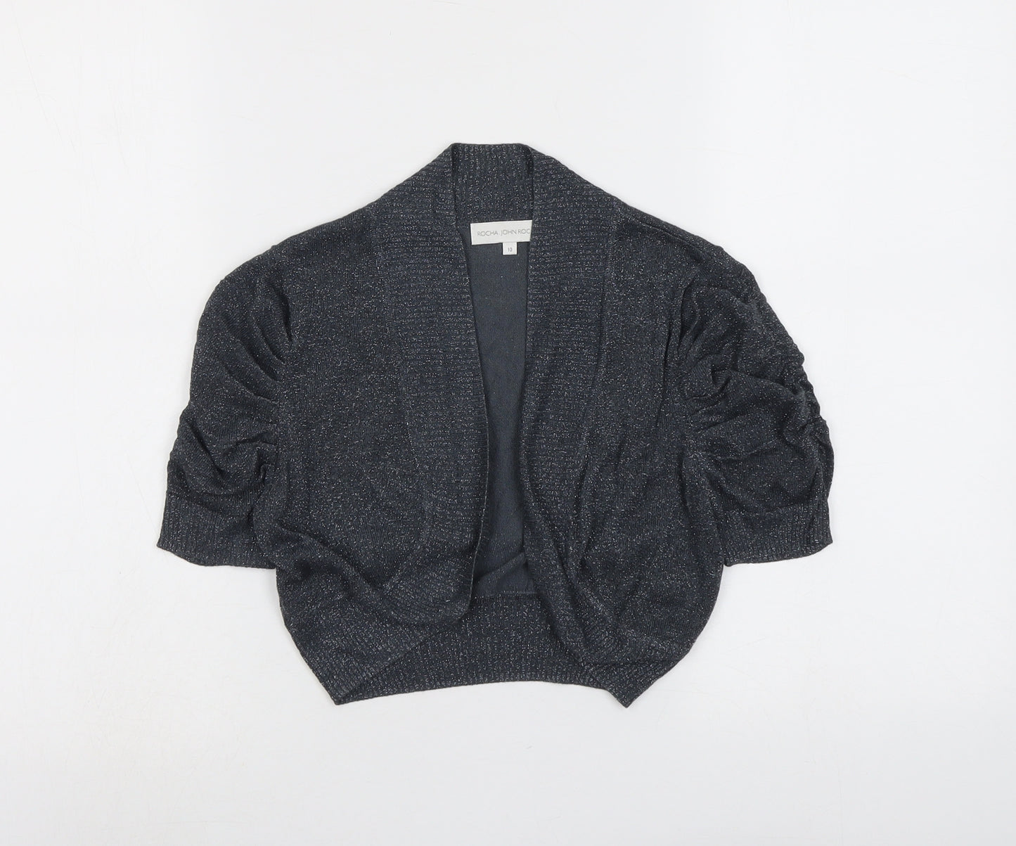 RJR.John Rocha Womens Blue V-Neck Viscose Shrug Jumper Size 10
