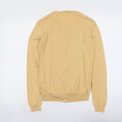 Uniqlo Womens Yellow Round Neck Cotton Cardigan Jumper Size M