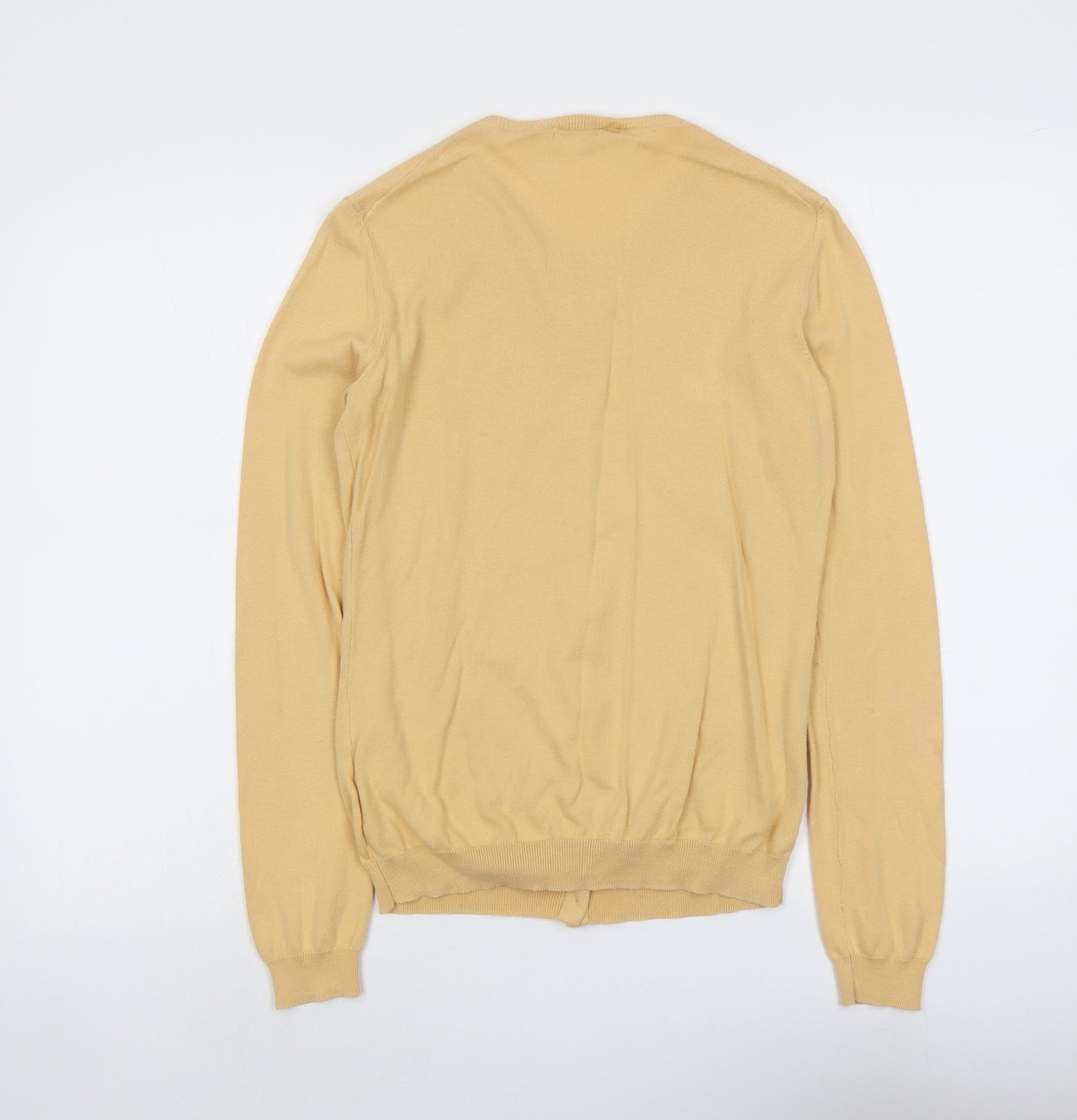 Uniqlo Womens Yellow Round Neck Cotton Cardigan Jumper Size M