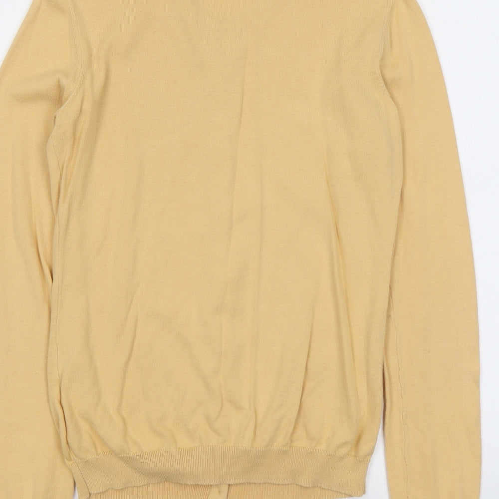 Uniqlo Womens Yellow Round Neck Cotton Cardigan Jumper Size M