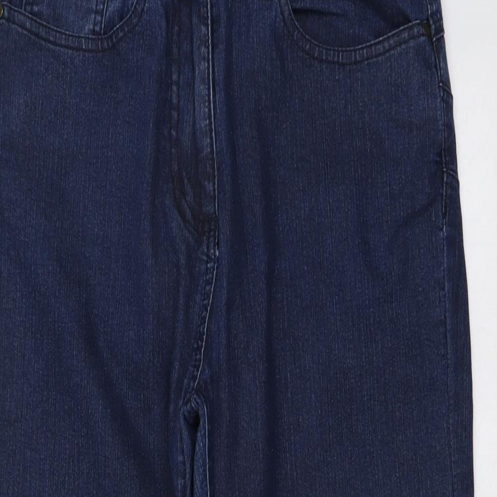 Cotton Traders Womens Beige Cotton Cropped Jeans Size 10 L22 in Regular Button