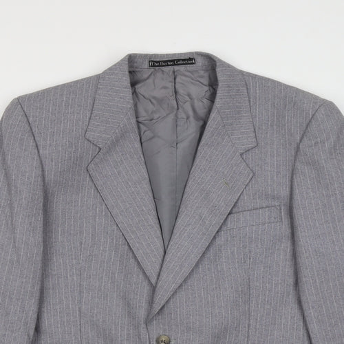 Burton Mens Grey Striped Polyester Jacket Suit Jacket Size M Regular