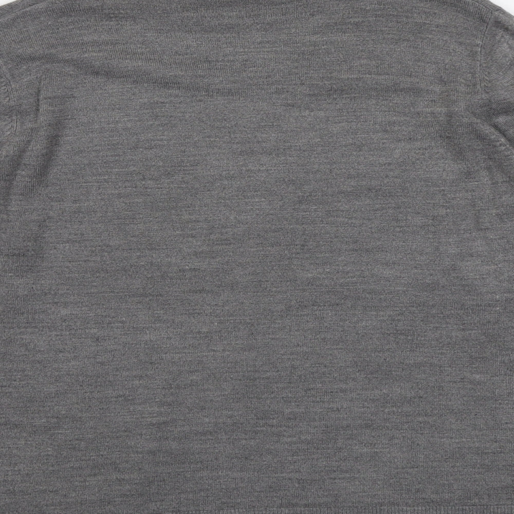 BHS Womens Grey Mock Neck Acrylic Pullover Jumper Size 16