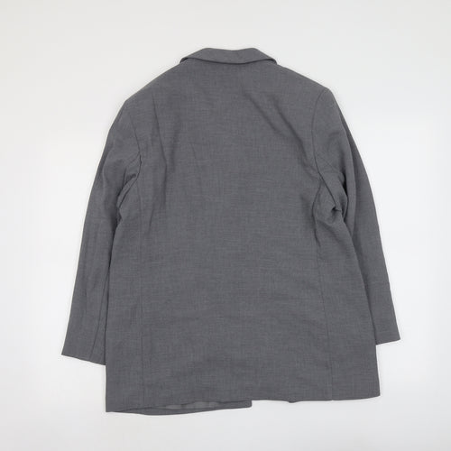 Marks and Spencer Womens Grey Polyester Jacket Blazer Size 16