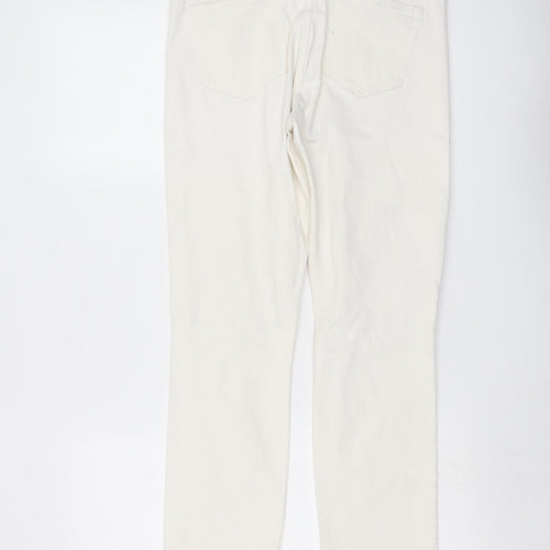 H&M Womens Ivory Cotton Straight Jeans Size 29 in L26 in Slim Button