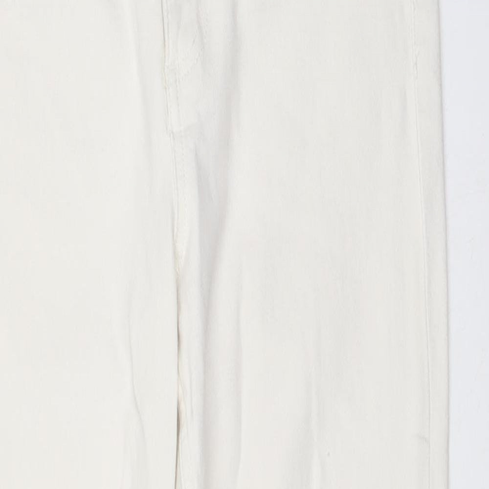 H&M Womens Ivory Cotton Straight Jeans Size 29 in L26 in Slim Button