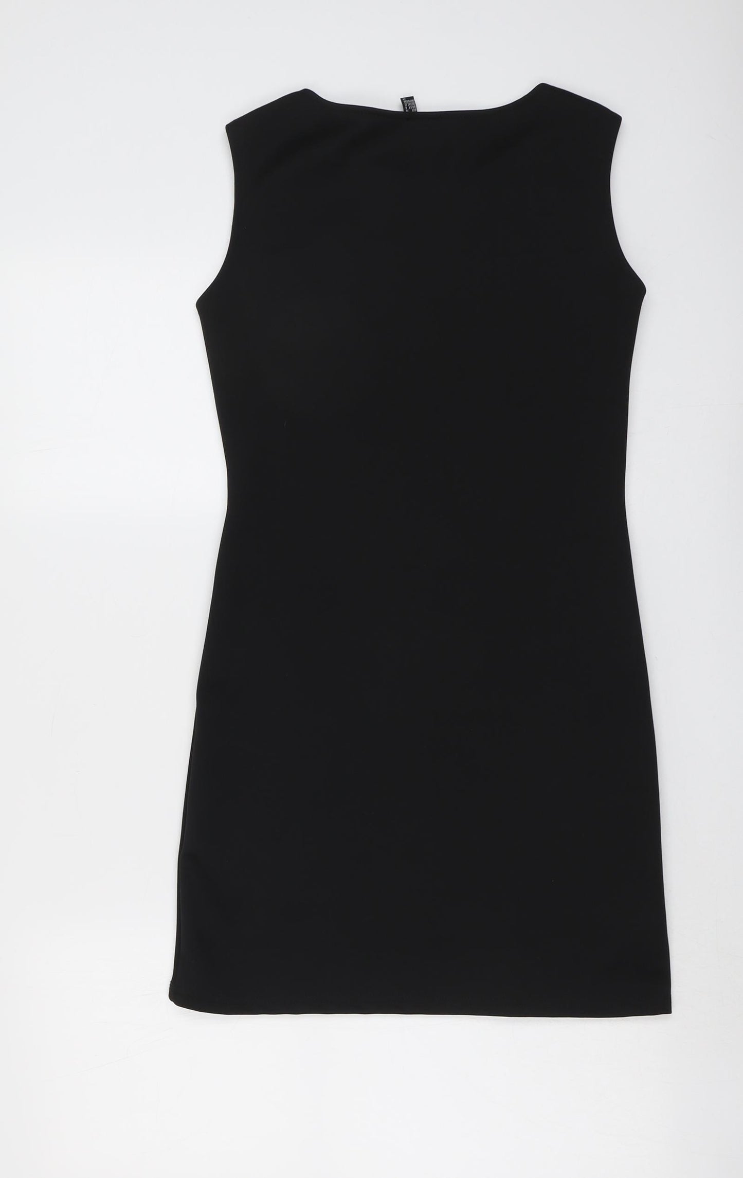 Izabel Womens Black Geometric Polyester A-Line Size 10 V-Neck Pullover