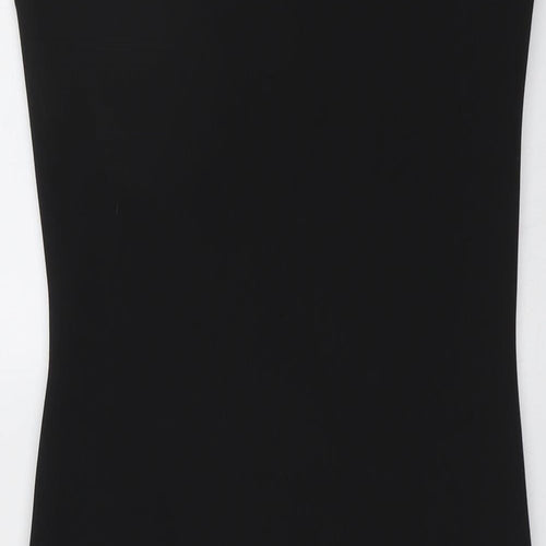 Izabel Womens Black Geometric Polyester A-Line Size 10 V-Neck Pullover