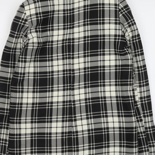 ASOS Womens Black Plaid Polyester Jacket Blazer Size 4