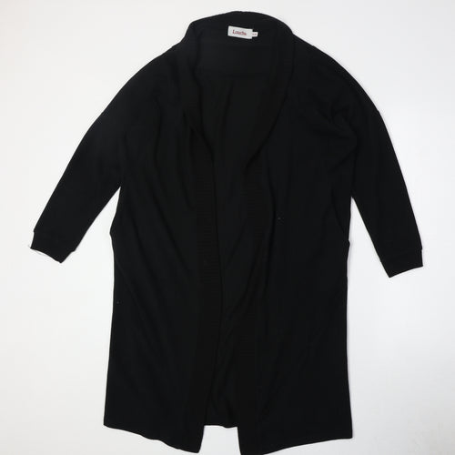 Louche Womens Black V-Neck Polyester Cardigan Jumper Size S - Size S/M