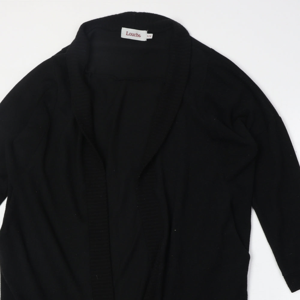 Louche Womens Black V-Neck Polyester Cardigan Jumper Size S - Size S/M