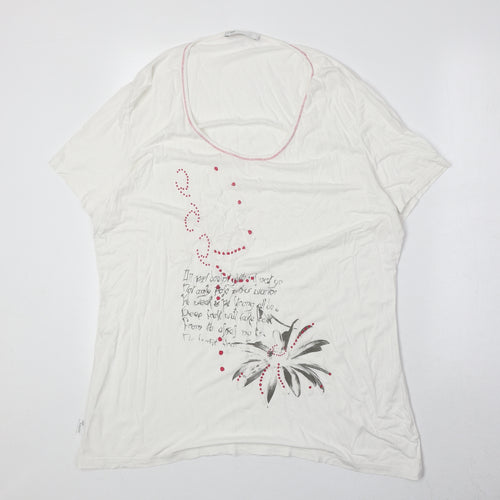 Lady Augusta Womens White Viscose Basic T-Shirt Size 20 Round Neck