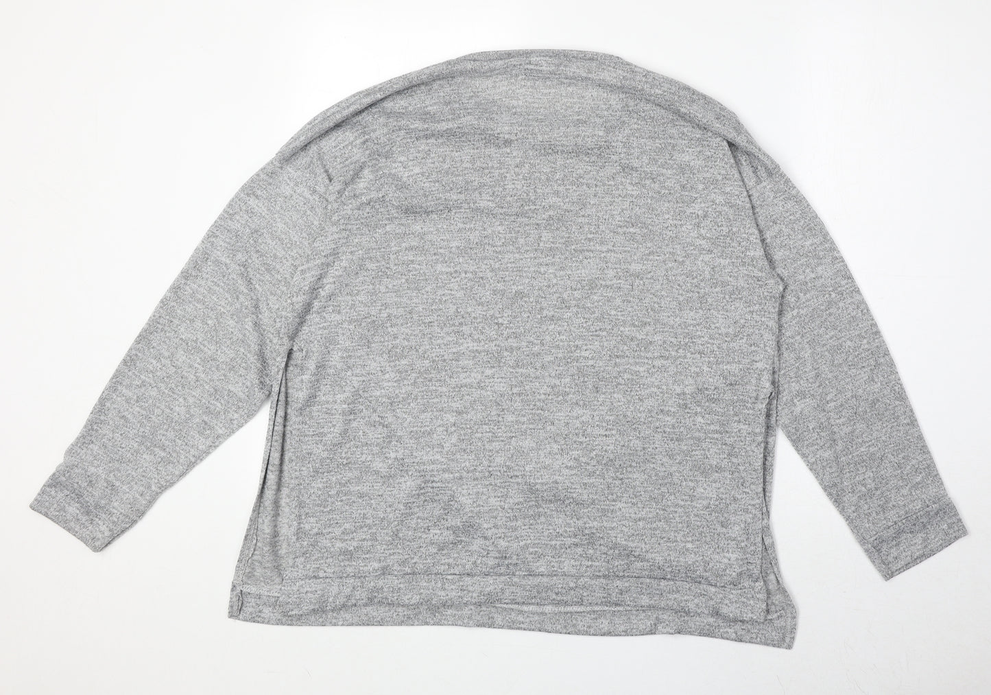 Boohoo Womens Grey Round Neck Polyester Pullover Jumper Size 14