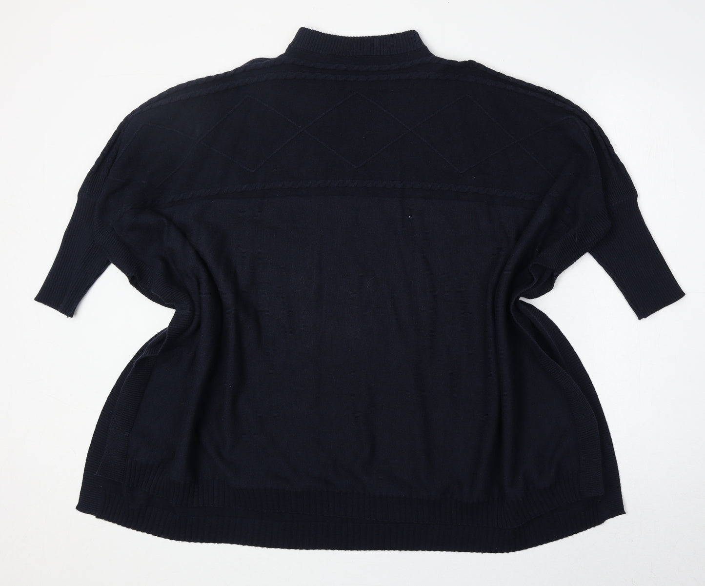 Izabel Womens Blue Roll Neck Cotton Pullover Jumper Size 18 - Size 18/20