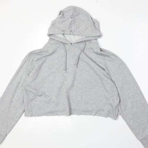 Cameo Rose Womens Grey Cotton Pullover Hoodie Size L Pullover