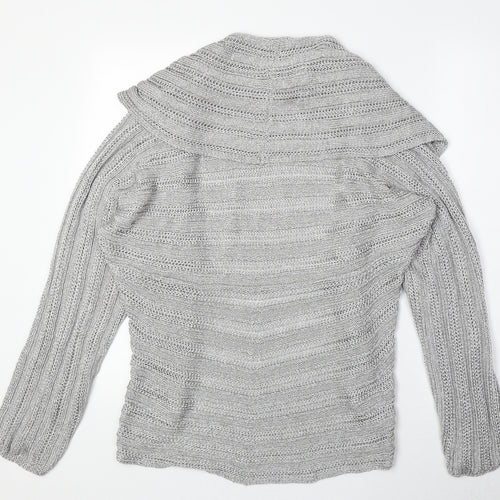 Marks and Spencer Womens Silver V-Neck Viscose Cardigan Jumper Size XL