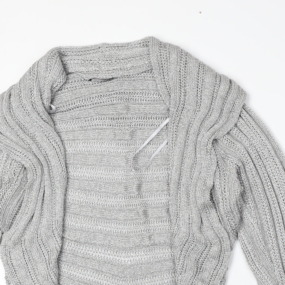 Marks and Spencer Womens Silver V-Neck Viscose Cardigan Jumper Size XL