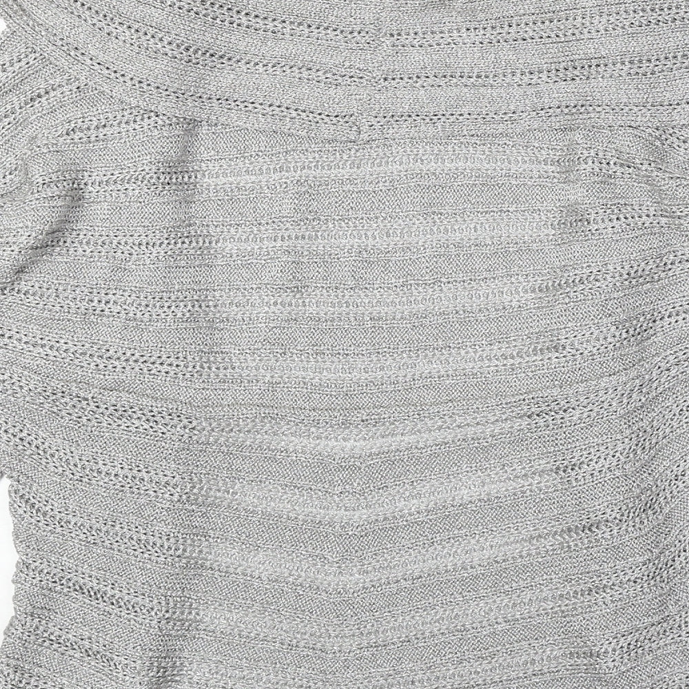 Marks and Spencer Womens Silver V-Neck Viscose Cardigan Jumper Size XL