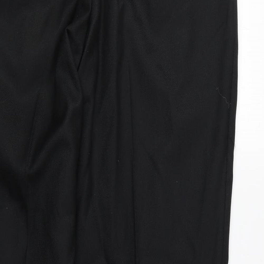 Assured Mens Black Polyester Dress Pants Trousers Size 34 in Regular Zip