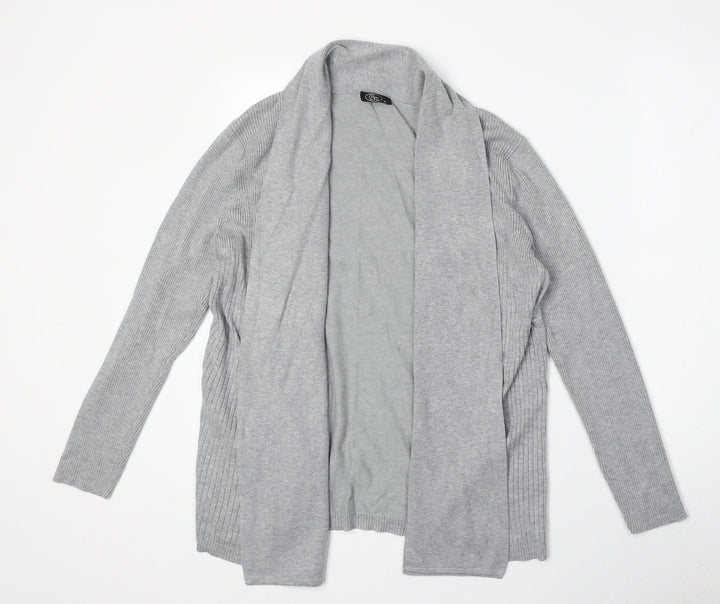 Bonmarché Womens Grey V-Neck Viscose Cardigan Jumper Size M