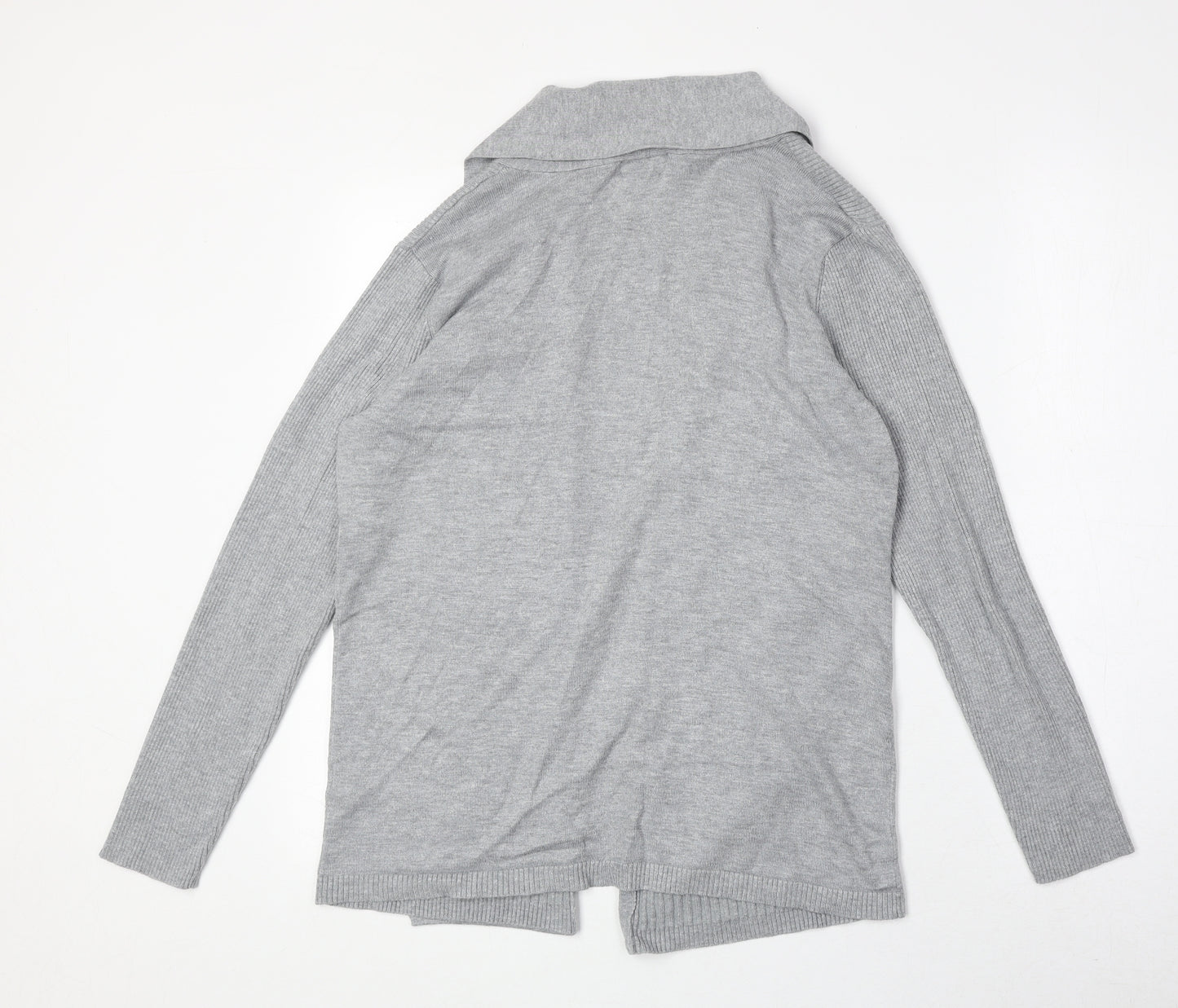 Bonmarché Womens Grey V-Neck Viscose Cardigan Jumper Size M