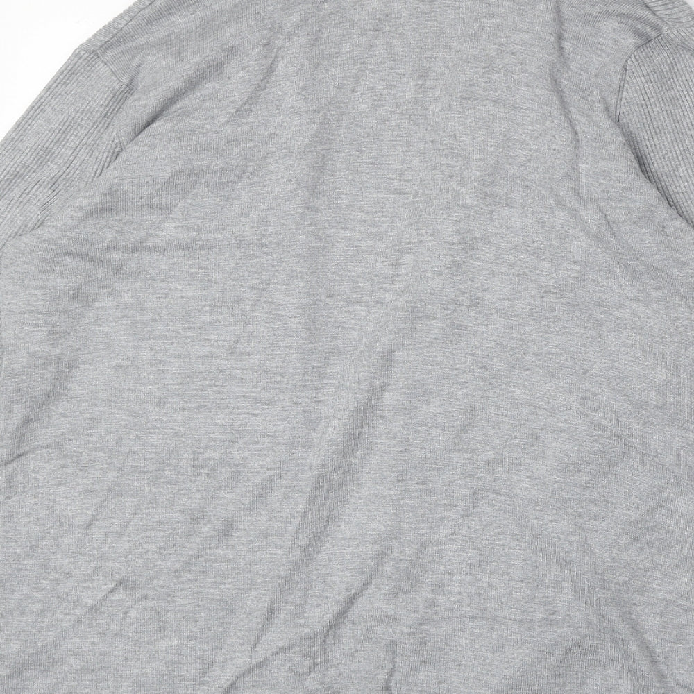 Bonmarché Womens Grey V-Neck Viscose Cardigan Jumper Size M