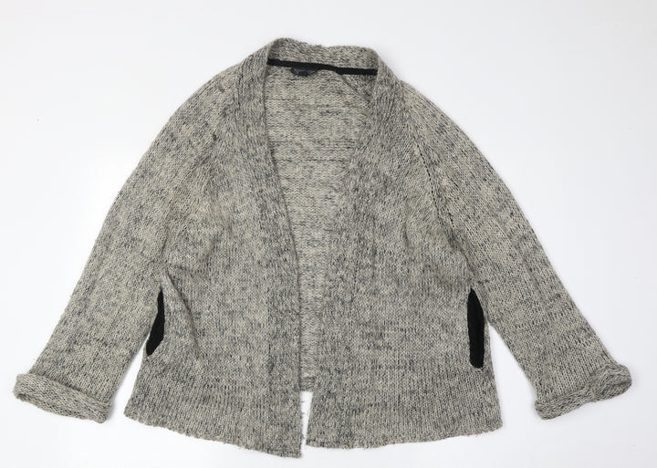 Topshop Womens Beige V-Neck Acrylic Cardigan Jumper Size 12