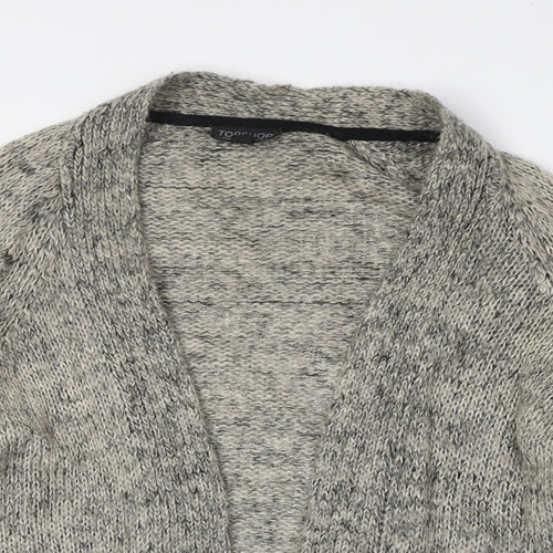 Topshop Womens Beige V-Neck Acrylic Cardigan Jumper Size 12