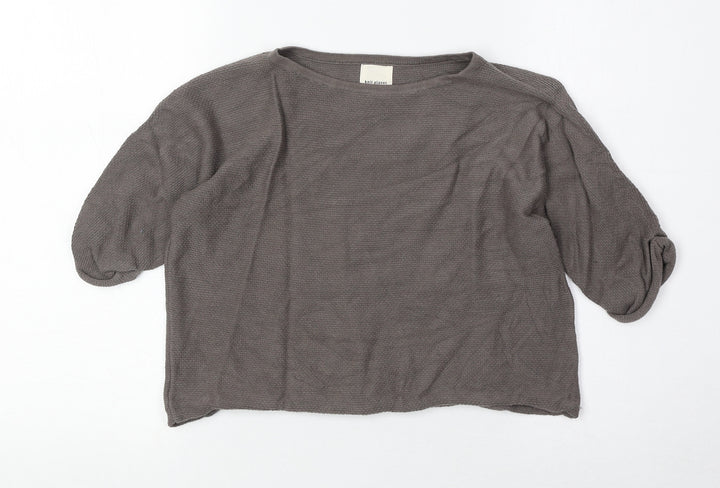 Knit Planet Girls Brown Round Neck 100% Cotton Pullover Jumper Size 9-10 Years Pullover
