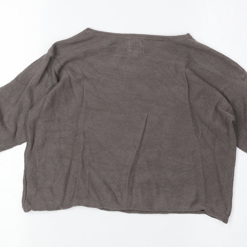 Knit Planet Girls Brown Round Neck 100% Cotton Pullover Jumper Size 9-10 Years Pullover