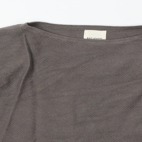Knit Planet Girls Brown Round Neck 100% Cotton Pullover Jumper Size 9-10 Years Pullover