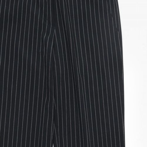 Verso Womens Black Striped Polyester Trousers Size 32 in Regular Zip
