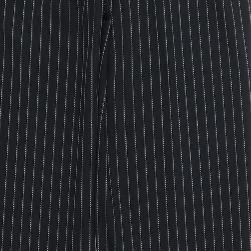 Verso Womens Black Striped Polyester Trousers Size 32 in Regular Zip