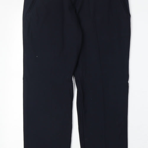 Marks and Spencer Womens Blue Polyester Trousers Size 10 Regular Zip