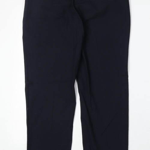Marks and Spencer Womens Blue Polyester Trousers Size 10 Regular Zip