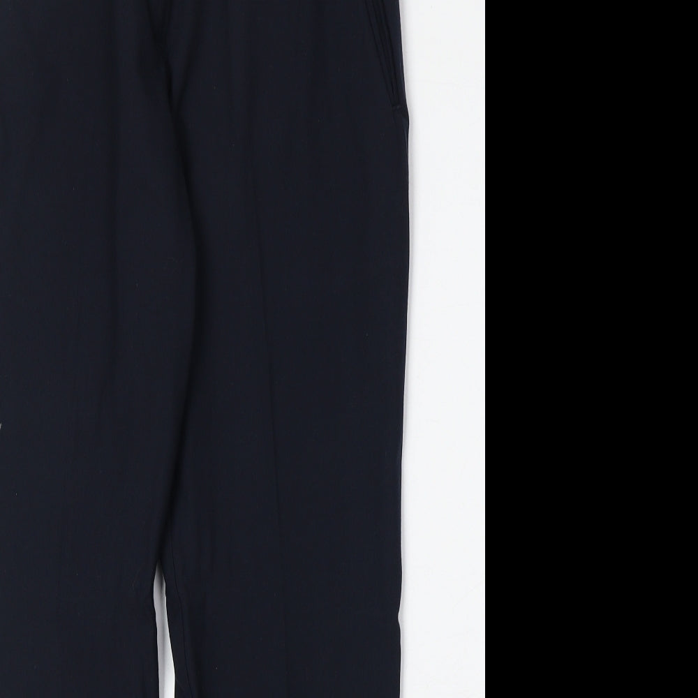 Marks and Spencer Womens Blue Polyester Trousers Size 10 Regular Zip