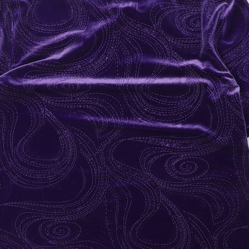 Bonmarché Womens Purple Geometric Polyester Basic T-Shirt Size S Round Neck