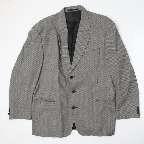 Burton Mens Beige Geometric Polyester Jacket Blazer Size 44 Regular