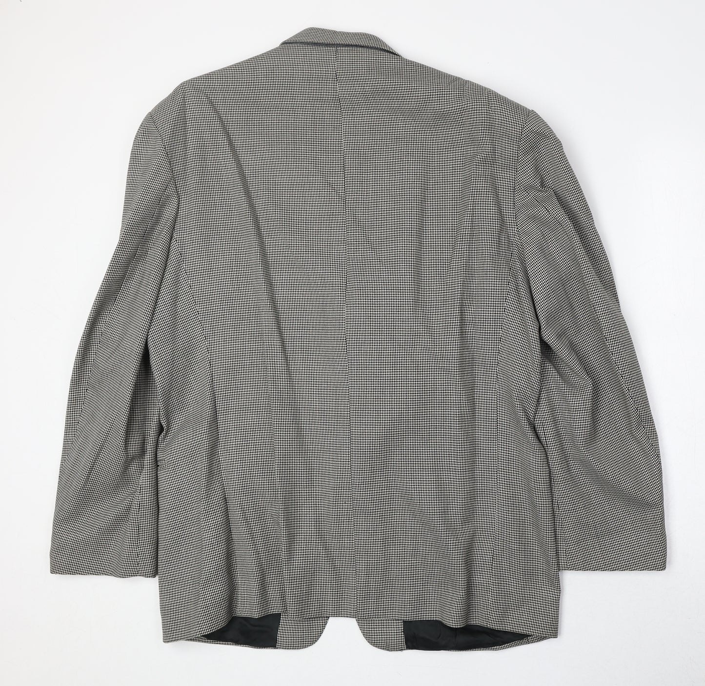 Burton Mens Beige Geometric Polyester Jacket Blazer Size 44 Regular