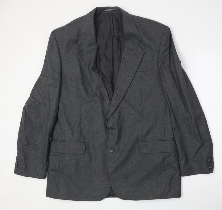 The Label Mens Grey Wool Jacket Suit Jacket Size 44 Regular