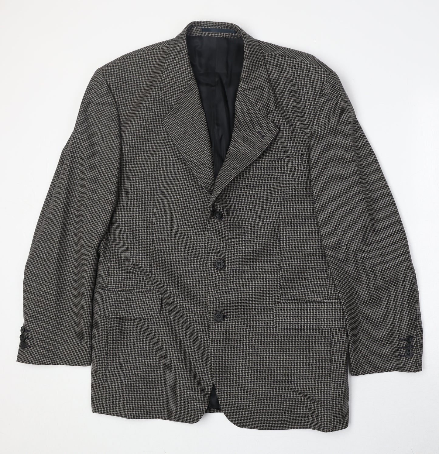 Principles Mens Grey Geometric Polyester Jacket Suit Jacket Size 42 Regular