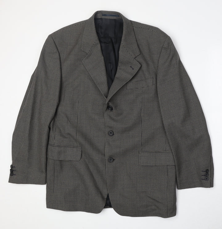Principles Mens Grey Geometric Polyester Jacket Suit Jacket Size 42 Regular