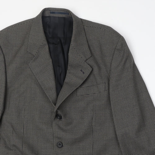 Principles Mens Grey Geometric Polyester Jacket Suit Jacket Size 42 Regular