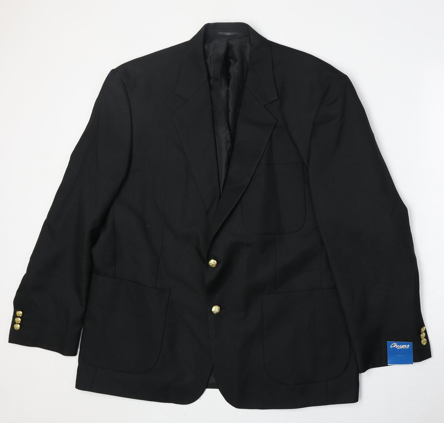 Chums Mens Black Polyester Jacket Blazer Size 44 Regular